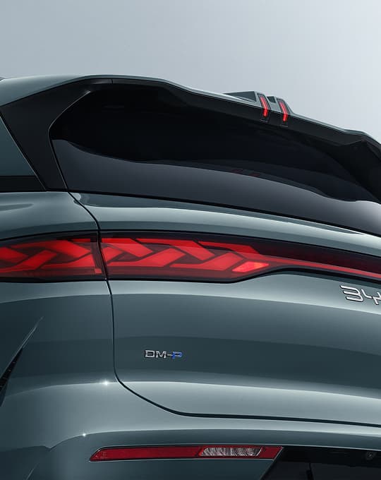 BYD Atto 8 rear three-quarter view